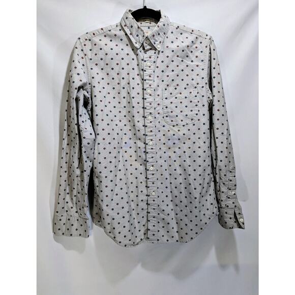 J.Crew Slim Fit Oxford Button Down Shirt Small Floral Gray Cotton - Picture 1 of 4